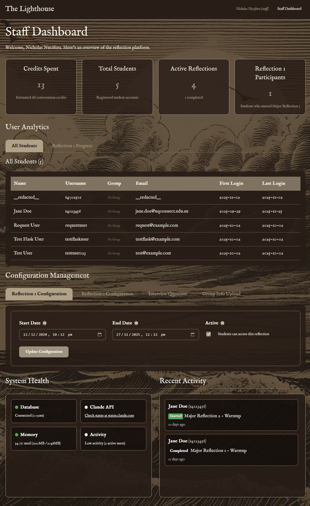 Lighthouse staff page